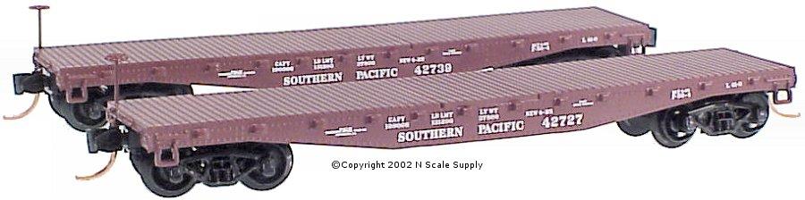 Southern Pacific - Flat, 42ft., Fish Belly - Red Caboose 26002-6